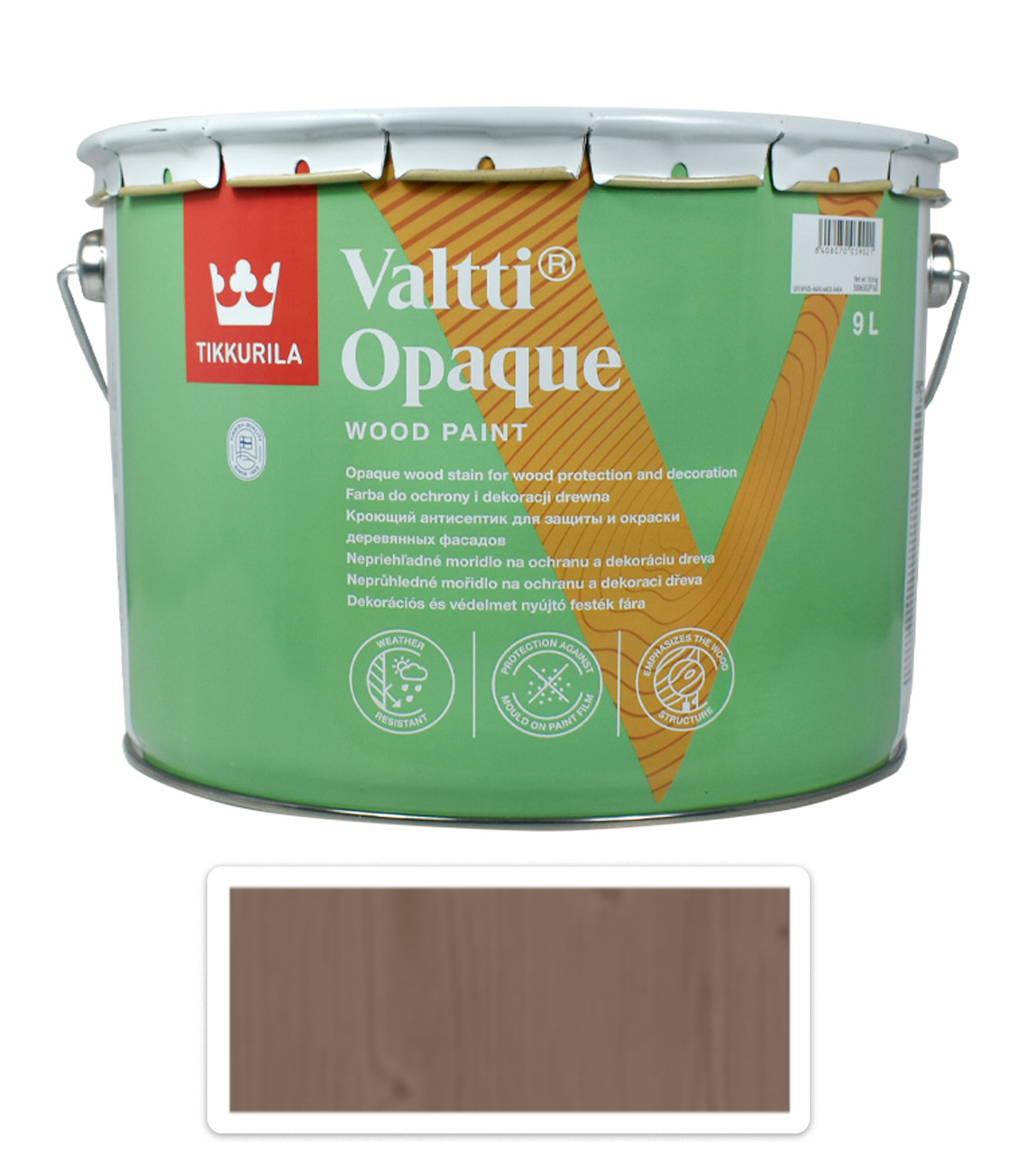 TIKKURILA Valtti Opaque - polomatná krycí barva na dřevo 9 l Q677